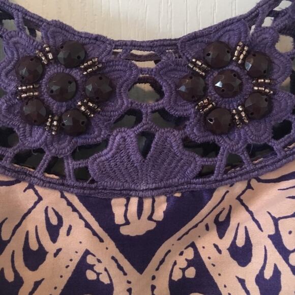 Free People Plum Folklore Beaded Damask Brocade Dress - Picture 7 of 8